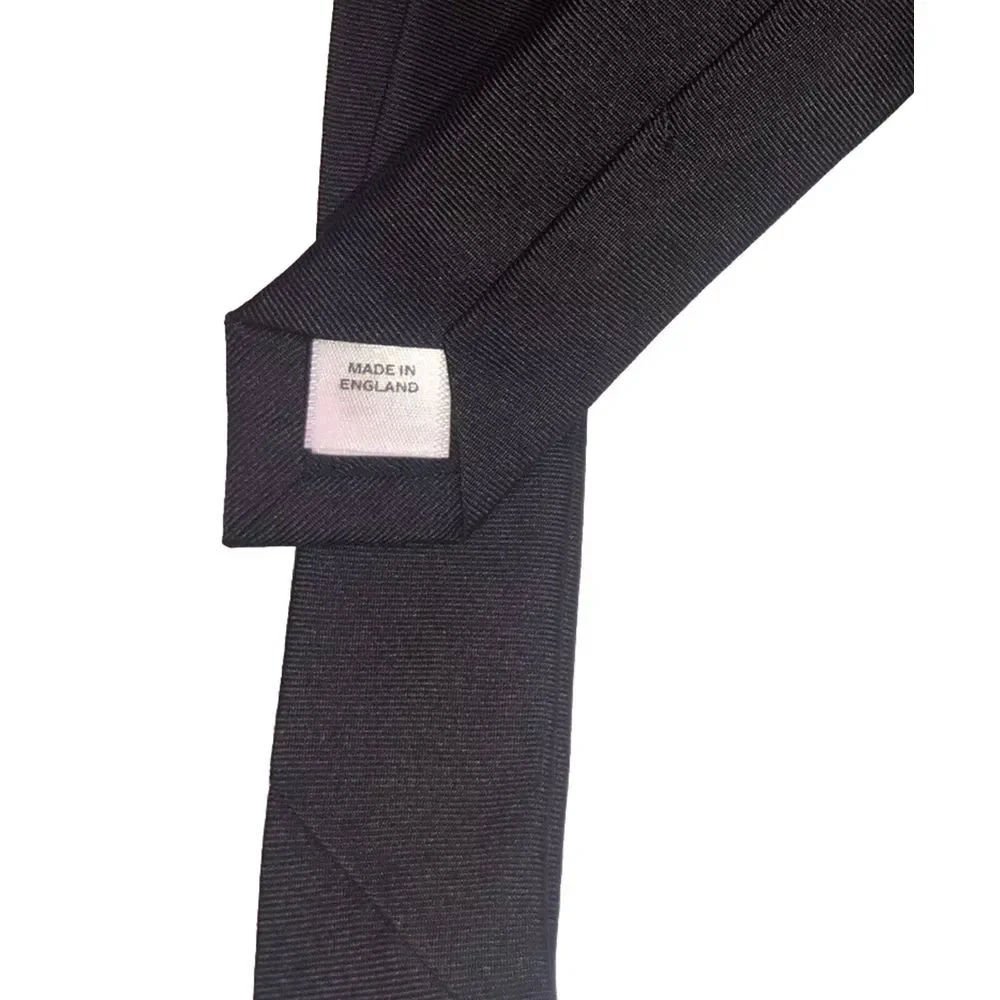 Burberry Tie Ice Blue Manston TB‎ Logo Navy Silk Made In England NEW